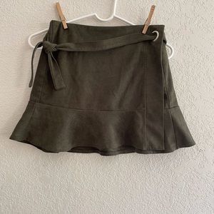 Brown Corduroy Wrap Skirt